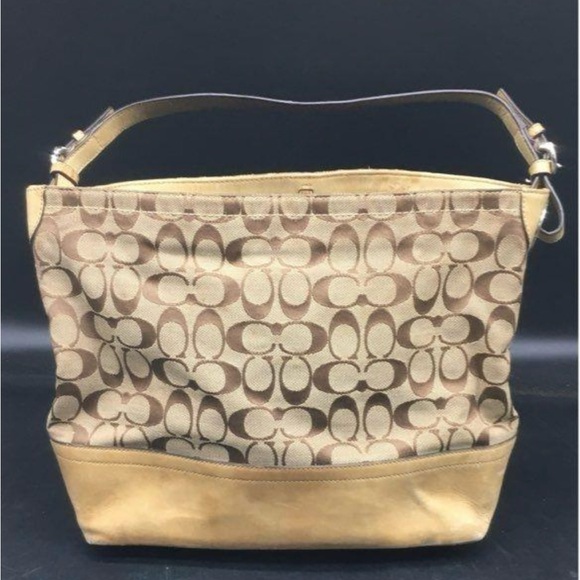 Coach Handbags - Coach Brown and Tan Signature Shoulder Bag